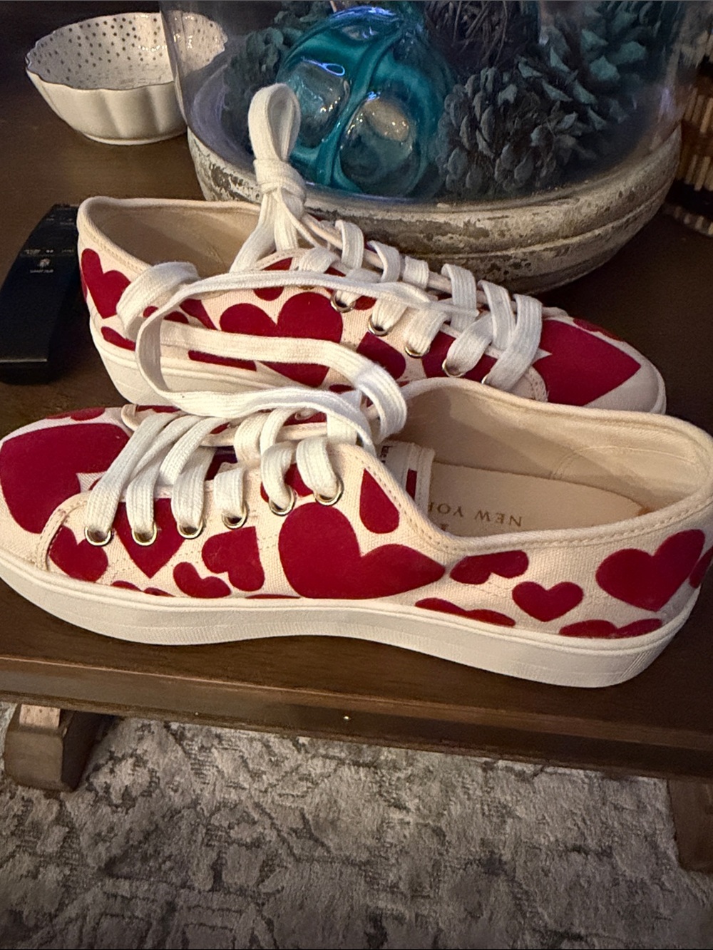 Kate spade 7 Red Heart Canvas Sneakers for Women nwot